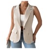 GORGLITTER Women's Plus Size Sleeveless Blazer Vest Tops Button Down