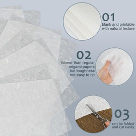Hojas de papel de morera para decoupage: 50 hojas de papel de arroz A4, papel Washi para decoupage, manualidades, bricolaje, envoltura de regalo, fabricación de tarjetas