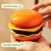 Ceramic Burger Plates Set 6, 3.9x3.3in,Stackable Dip Bowls, Hamburger-Shaped Sauce