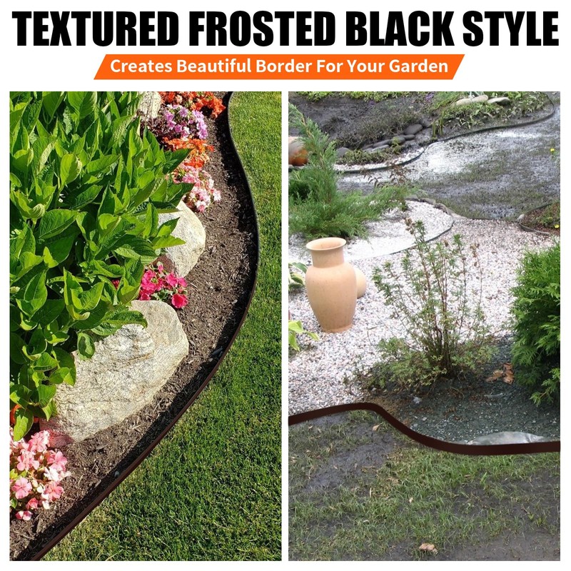 ITEVE.GD 40"x6" Steel Lawn Edging, 5-Pack Metal Landscape Edging Strips,Hammer-in