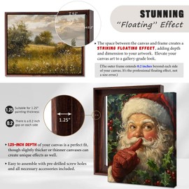 DIY Canvas Floater Frames for Canvas Paintings, 1.25" Deep Picture Frame, Floating Frame for Canvas Prints, Canvas Floater Frame, Float Frames for Finished Canvases Dark Brown 20x24 in