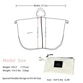 Rain Poncho Jacket Coat Hooded Zipper Style for Women/Men/Adult with Pocket