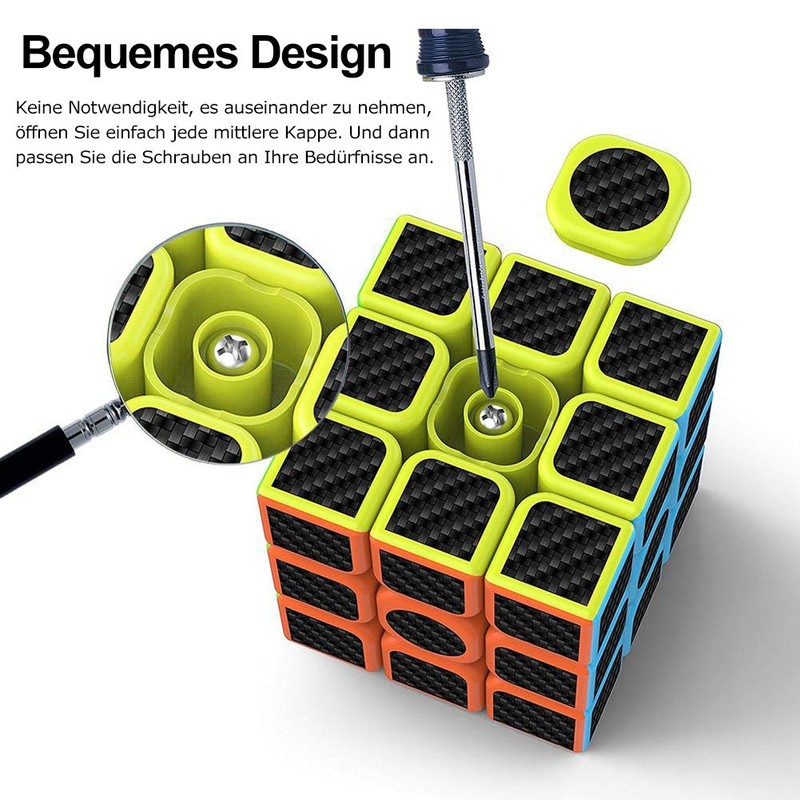 DealKits Rubik's Cube x 2, Magic Speed Cube 3x3, Stress