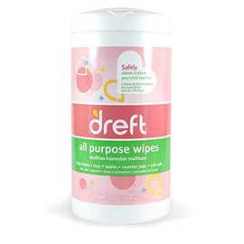 Dreft Multi-Surface All-Purpose Gentle Cleaning Wipes for Baby Toys, Car Seat, High Chair & More, 70 Count