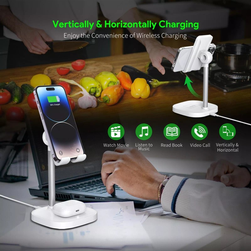 Esoulk 15W 2-in-1 Wireless Charging Mount Stand