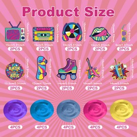 20pcs 80s Party Decorations, Back to the 80s Party Decorations Retro 80s Party Hanging Decorations 1980s Hanging Swirls for Disco Birthday Hippie Party Supplies