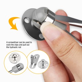 hicoosee 4 Pieces Hydraulic Gas Strut 100 N / 10 kg Gas Spring Flap Fitting Gas Pressure Damper Gas Struts for Flaps Cabinet Door Shock Absorber Kitchen Cabinet Soft Close Flap Spring