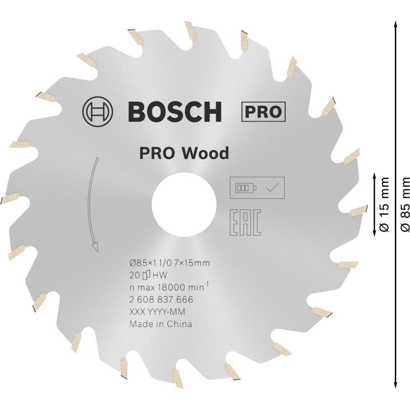 Bosch - Hoja de sierra circular profesional estándar para madera