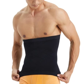 Sawaiko Compression Waist Supporter Abdominal Wrap Tummy Control Unisex Thin Cold Protection Women's Men's Warming Heat Retention Belly Band Thin Warm Support Belt Corset Soft Breathable, Black, XL