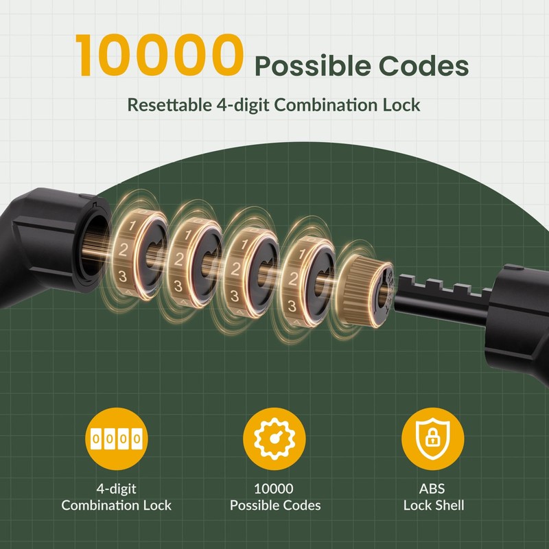 Titanker Bike Lock Cable, 4 Feet Bike Cable Lock Basic