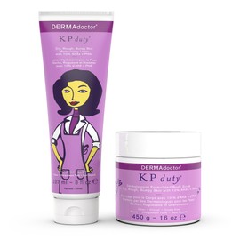 DERMAdoctor KP Bump Eraser Body Scrub 16 oz with Lotion 8 oz 10% AHA + PHAs Dermatologist Formulated Exfoliant - 24 oz