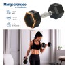 Bluelander Par Mancuernas Hexagonales Caucho 25lb 11.33 Kg Gym Crossfit