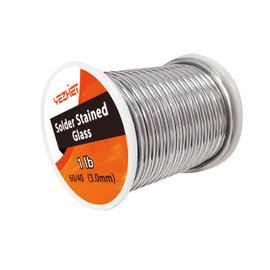 Stained Glass Solder, 60/40 Lead Tin, 1/8 inch Diameter, 1 lb Spool