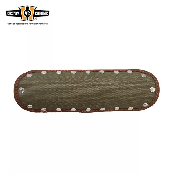 Custom Chrome Universal Army Green 9” Canvas Exhaust Heat Shields
