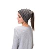 Lemef Women Cable Knit BeanieTail Messy Bun Ponytail Cap Warm