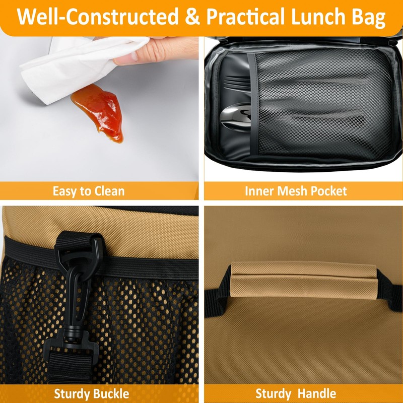 Vankor Insulated Lunch Bag for Men Women, Reusable Lunch Box