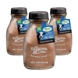 Sillycow Farms Allergen-Free Chocolate Moo-usse Hot Chocolate, 16.9 oz (Pack of 3), Gluten-Free, Non-GMO, Rich Dessert Flavor, Reusable Glass Bottle, 23 Servings