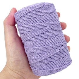 Twine String,500 Feet Cotton Butchers Twine String Cooking Kitchen Twine for Crafts Roasting Gift Wrapping DIY Decoration Gardening Packing Materials,Lavender