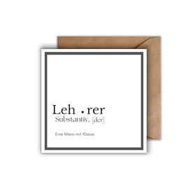 WBdesignz Thank You Card to Teacher with Envelope - Charming Thank You Card with Elegant Saying Thank You Card for Colleagues Friends Acquaintances (125 x 125 mm)
