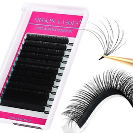 3D Effect Easy Fan Volume Lash Extensions Fluffy Rapid Volume Blooming Eyelash Extensions Self Fanning Eyelash Extensions(0.03-D-8-15mm)