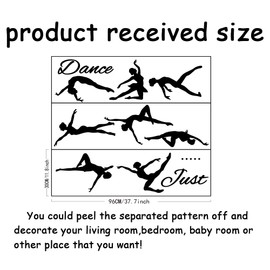 SUPERDANT Just Dance Wall Stickers 8 Pcs Dancing Girls Wall Decal Dances Wall Sticker Vinyl Wall Decor Black Wallpaper for Girl's Bedroom Living Room Home Decorations Dancer Gifts