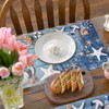 Blue Placemats Set of 8, Summer Nautical Theme Starfish Shell