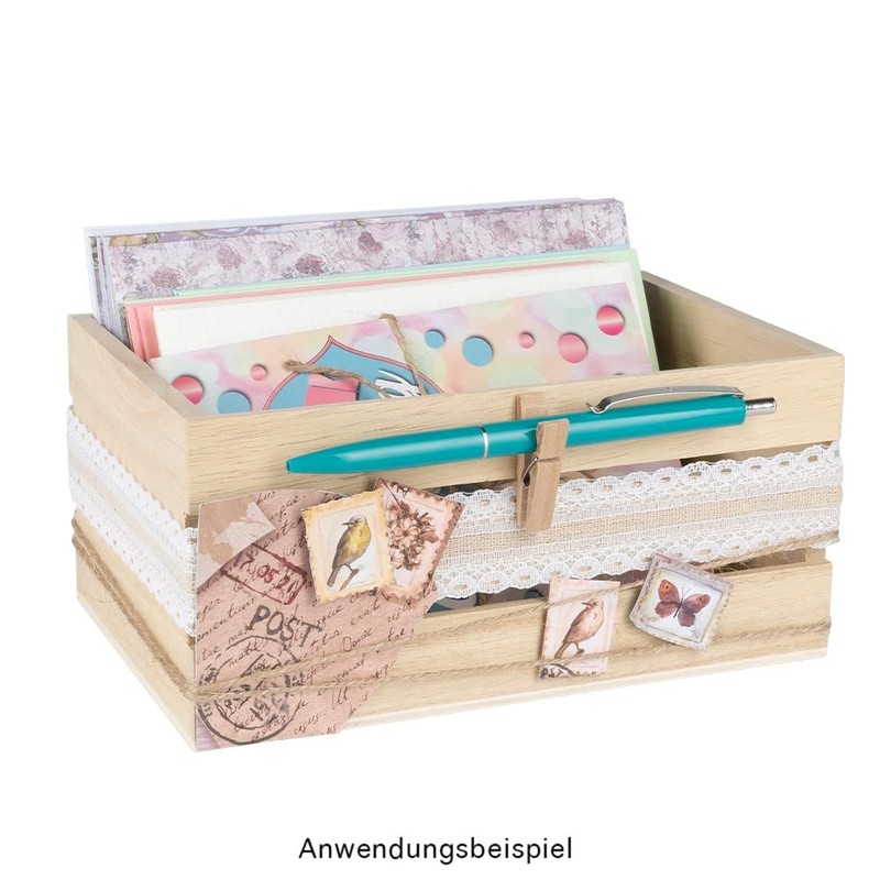 Ideen mit Herz Set of 4 Wooden Rectangular Crates -