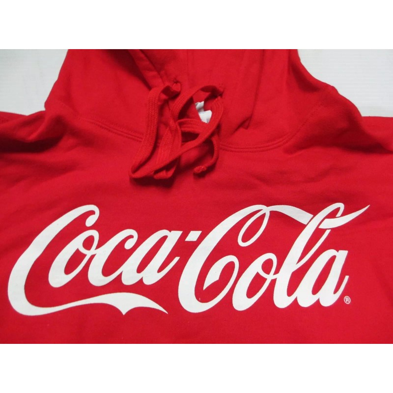 Coca-Cola Red Hooded Sweatshirt Kangaroo pockets Medium
