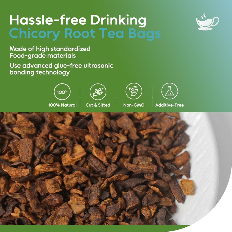 FullChea - Chicory Root Tea, 50 Teabags - Pure Chicory