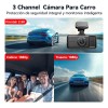 Cámara Redtiger A6 para Auto 4K Triple Cámara Wifi Pantalla
