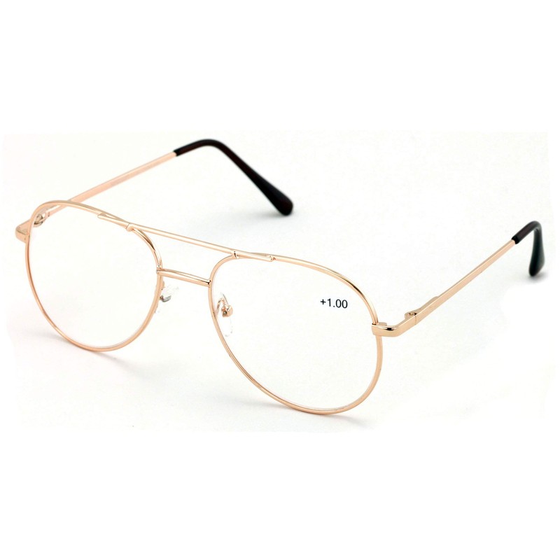 V.W.E. Classic Metal Reading Glasses - Spring Hinge Tear Drop