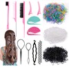 1500 mini bandas de goma con herramientas de peinado para