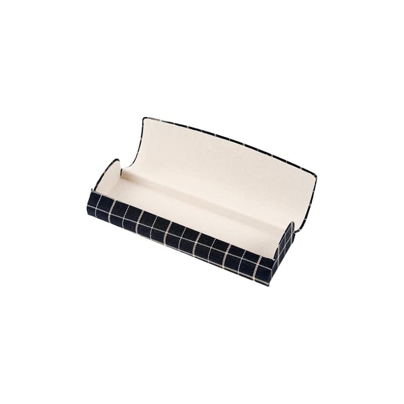 テーシーケース メガネケース おしゃれ 軽量 ハード ケース マグネット式 スチール コットン チェック