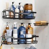 OMAIRA 3-Pack Shower Caddy with Soap Holder, Adhesive Rustproof No-drill