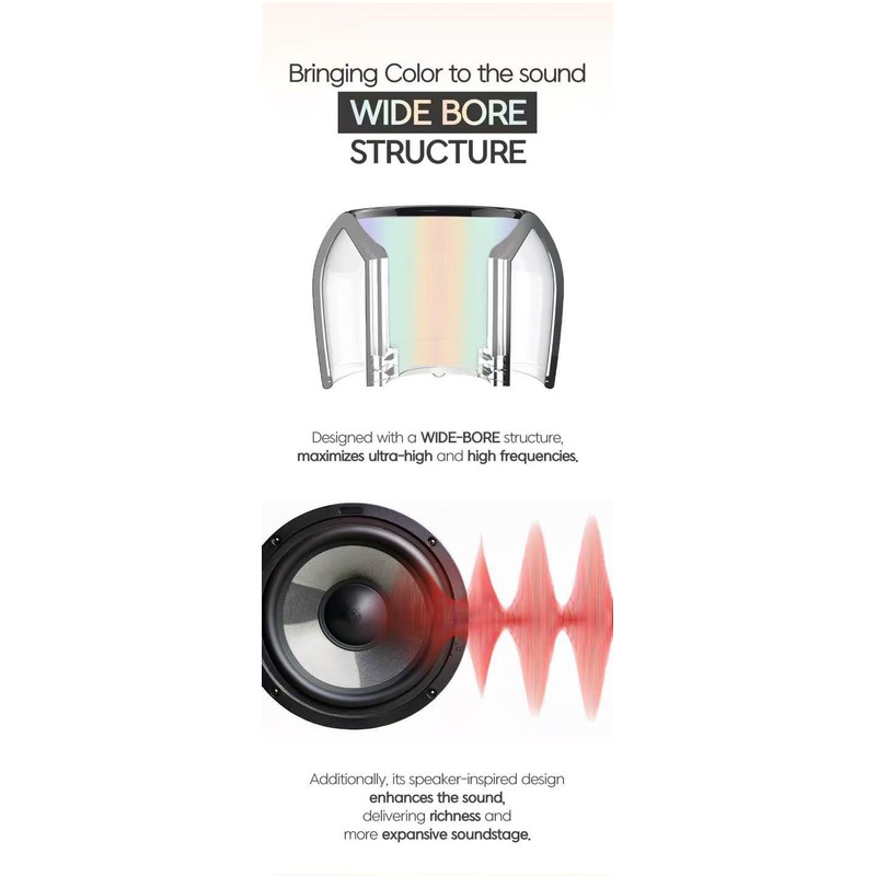 HiFiGo Divinus Prism Wide Bore LSP Eartips for 4-6mm Nozzle,