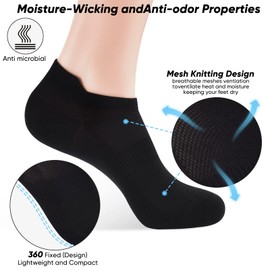 ATBITER Ankle Socks Womens and Men Thin Athletic Running Low Cut No Show Socks With Heel Tab 6-10 Pairs