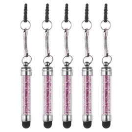 sourcing map 5pcs Stylus Pen for Touch Screens Mini Crystal Diamond Capacitive Pens for Universal All Touchscreen Devices, Purple