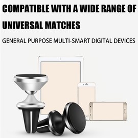 JNNJ 2 Stücke Magnetischer Handyhalter Auto, Handyhalterung Auto Magnet Lüftung, 360° Verstellbar Magnetische Handy Halterung Für Verschiedene Telefonmodell(Schwarz)