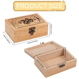 GLOBLELAND The Snake Wooden Tarot Storage Box, 5.1x3.2 inch