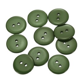 HARFINGTON 10pcs Resin Sewing Button, 20mm (3/4-inch) 2 Holes Round Craft Decorative Buttons for Coat, Clothes Holiday Decoration, Dark Green