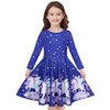Quedoris Girls Twirly Printed Casual Party Dress Galaxy Unicorn L