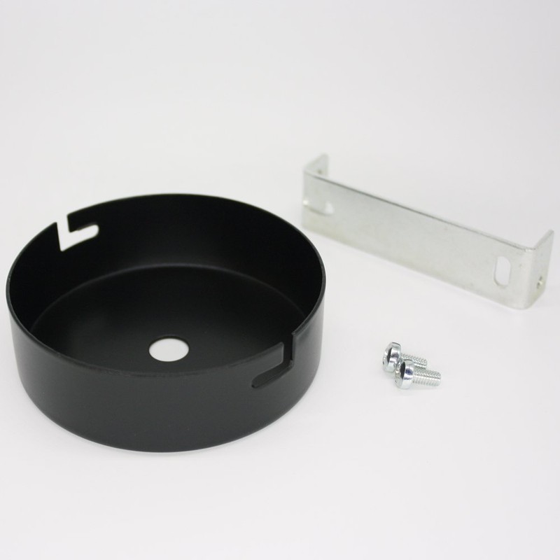 Junction Box Black Metal in Set with Accessories Diameter 80