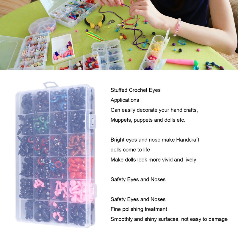 868pcs Safety Eyes and Noses Stuffed Crochet Eyes with Washers