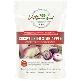 CRISPY DRIED STAR APPLE 2.47 oz (70g) VIETFARMFOOD: Freeze-dried, no sugar added, naturally sweet. Nutritious, pure, and crunchy. Great for snacking, toppings, desserts or healthy gifting