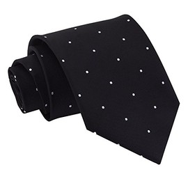 DQT Pin Dot Patterned Dotted Casual Business Party Classic Neck Tie - Black