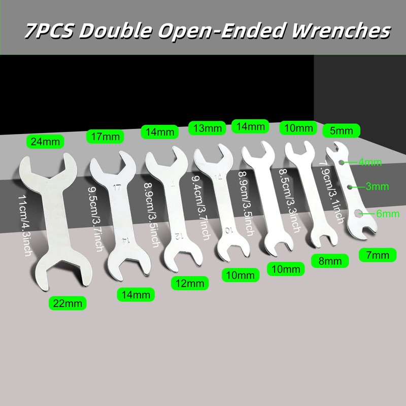 NWpangu Ultra Thin Open Double-End Wrench Set, Slim Spanners Handle