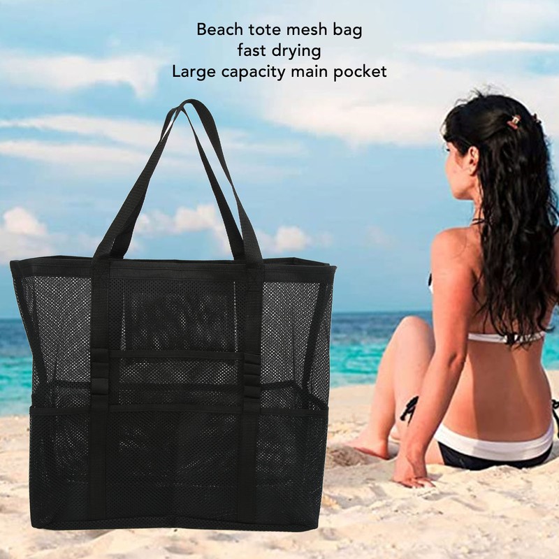 Beach Bag Large Capacity Quick Drying Soft Foldable Multi Pocket