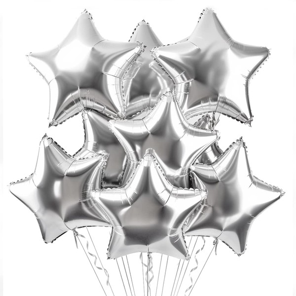 Star Foil Balloons Silver Pack of 20, Star Helium Balloons, Star Balloons, Helium Balloons, Foil Balloons, Wedding Decoration, Birthday Decoration or Valentine's Day