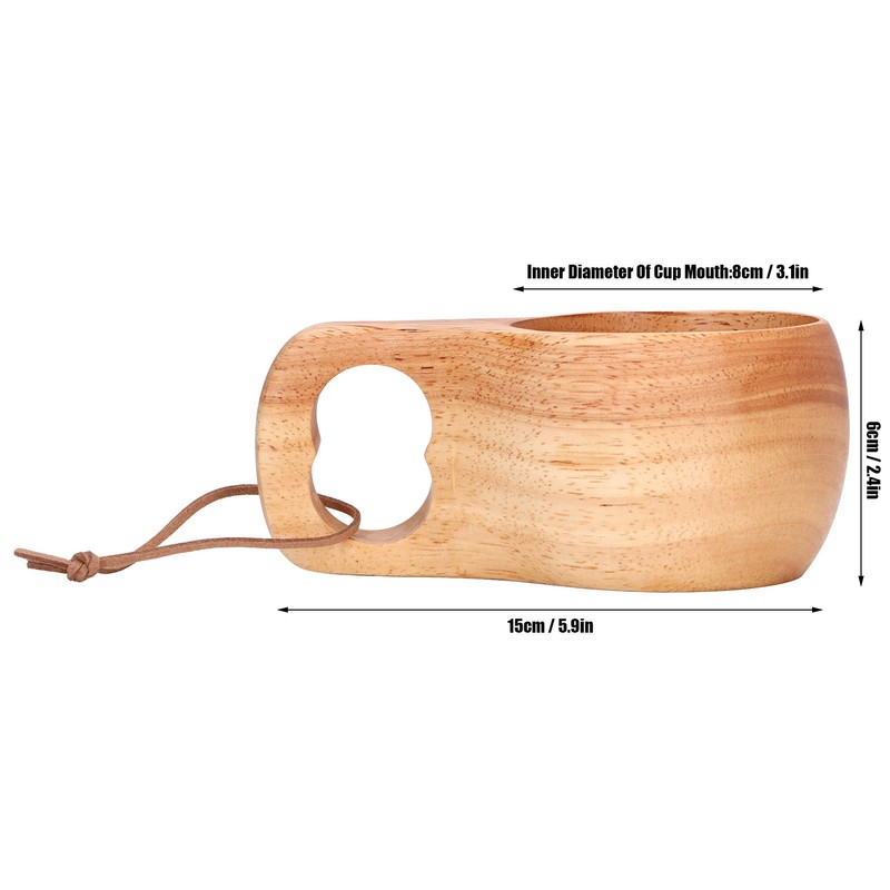 200ml Single Hole Wooden Cup with Hanging Buckle Milk Coffee