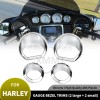 Unbranded Chrome Gauge Bezel Trims For Harley Electra Street Glide